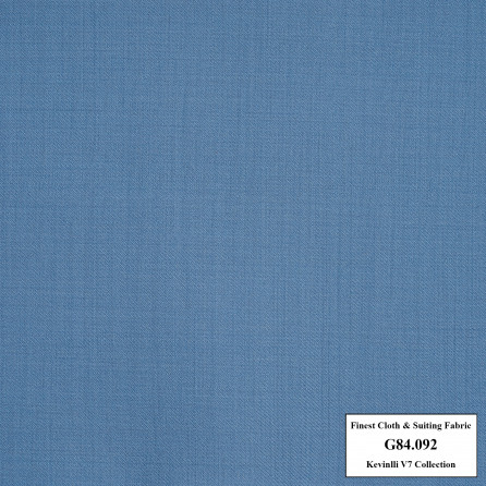 G84.092 Kevinlli V7 - Vải Suit 80% Wool - Xanh dương trơn